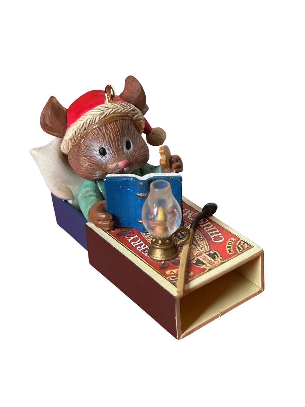 1992 Lustre Fame Matchbox Mouse in Matchbox Christmas Ornament